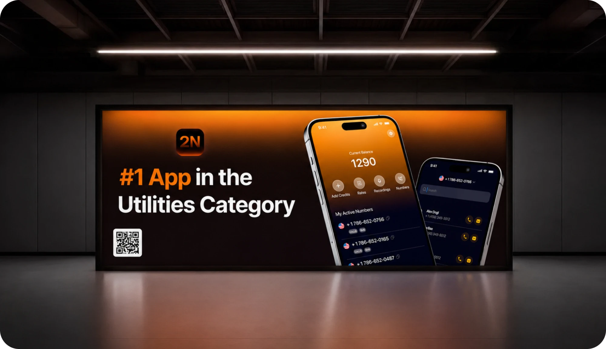 2number billboard: #1 app in the Utilities category