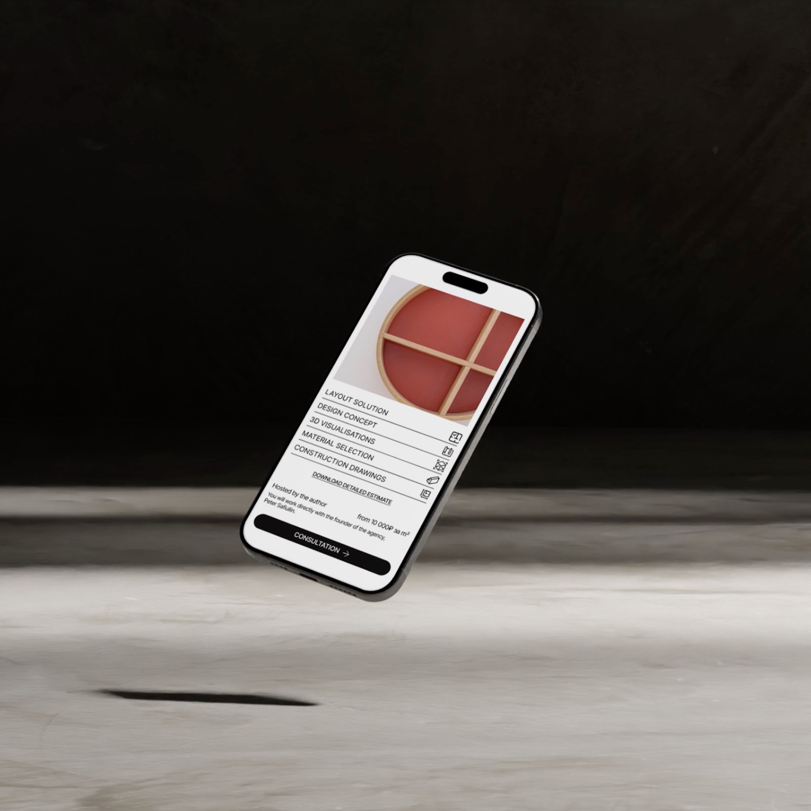 Architectural bureau mobile website presentation